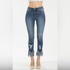 Kancan Ankle Skinny Frayed Hem Jeans Size 3/25